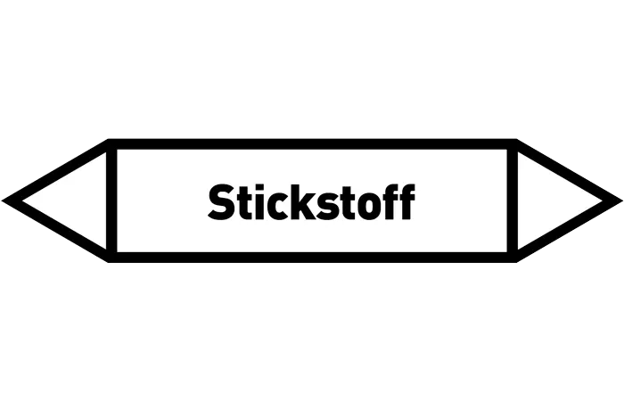 Pfeil Stickstoff weiß/schwarz 125x25 mm