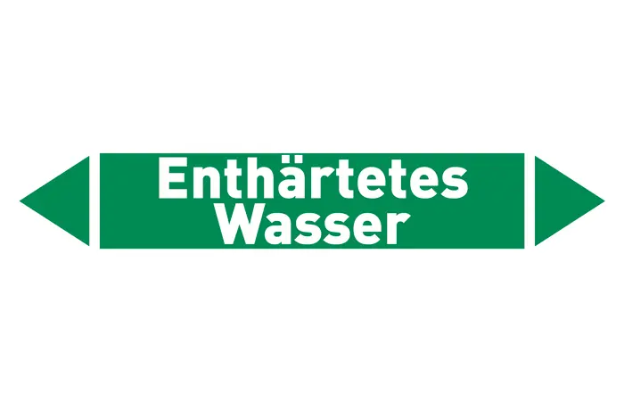 Pfeil Enthärtetes Wasser grün/weiß 215x40 mm
