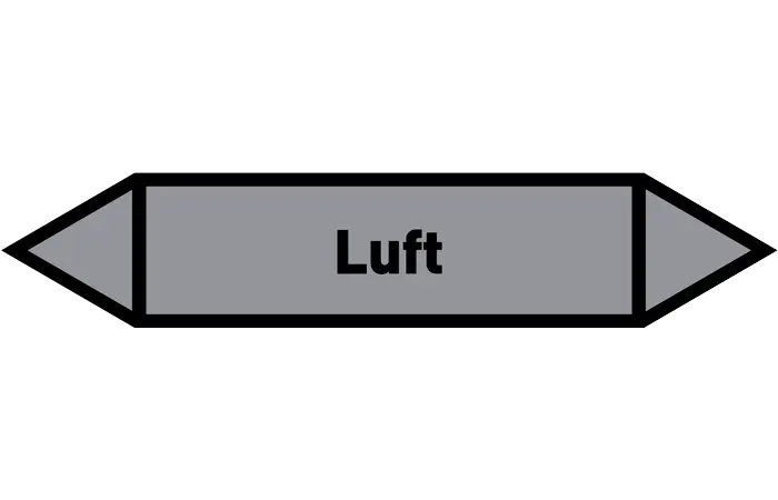 Pfeil Luft grau/schwarz 125x25 mm