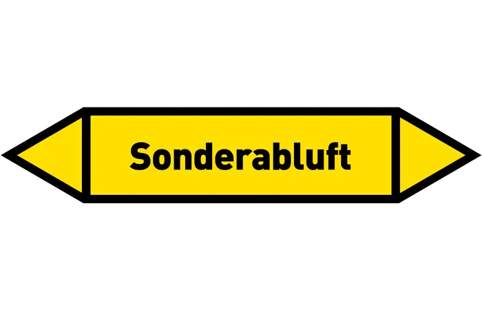 Pfeil Sonderabluft gelb/schwarz 125x25 mm
