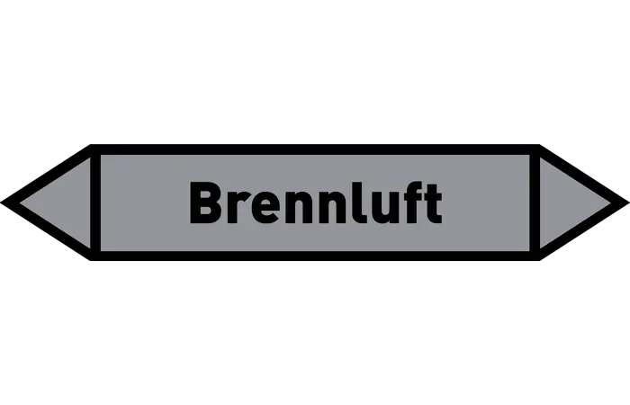 Pfeil Brennluft grau/schwarz 215x40 mm