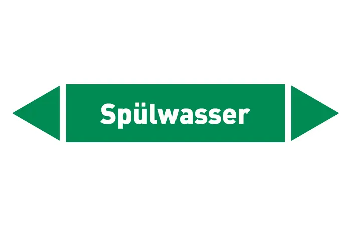 Pfeil Spülwasser grün/weiß 125x25 mm