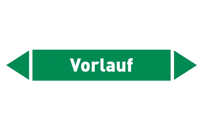 Pfeil Vorlauf grün/weiß 215x40 mm