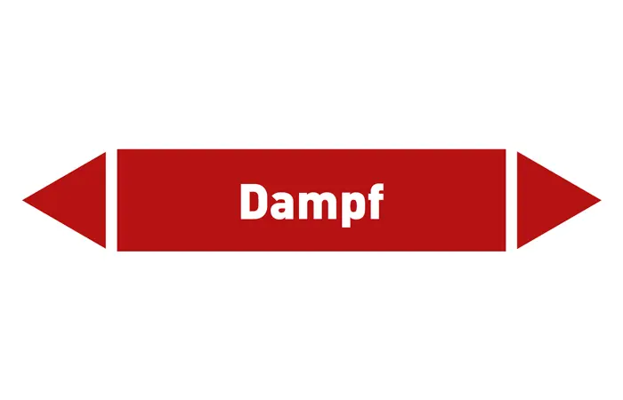 Pfeil Dampf rot/weiß 125x25 mm