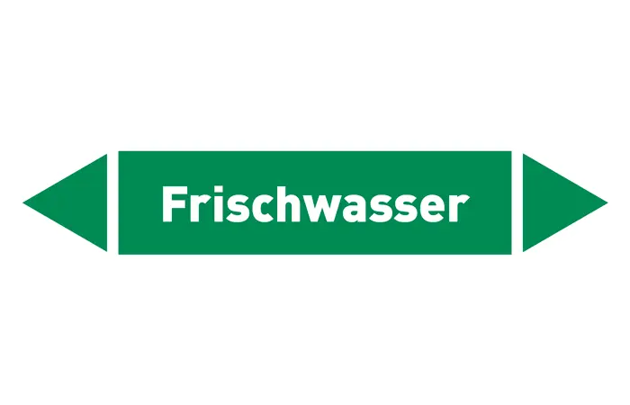 Pfeil Frischwasser grün/weiß 125x25 mm
