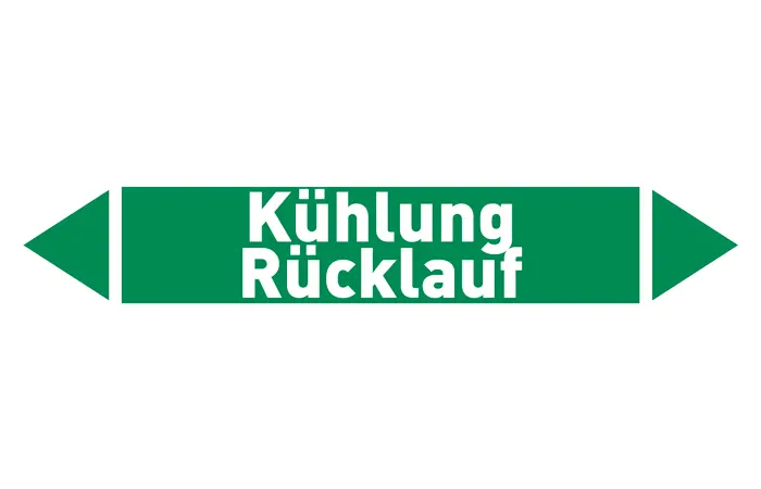 Pfeil Kühlung Rücklauf grün/weiß 215x40 mm