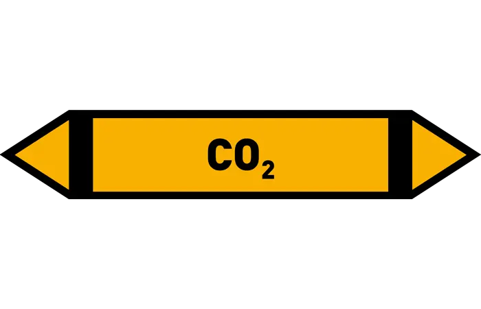 Pfeil CO2 gelb/schwarz 215x40 mm