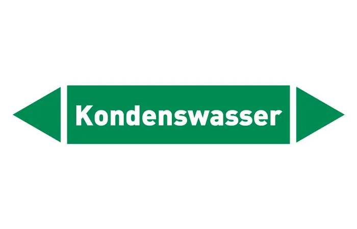 Pfeil Kondenswasser grün/weiß 125x25 mm