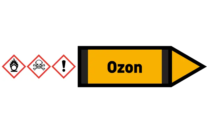 Pfeil rechts Ozon gelb/schwarz 125x25 mm