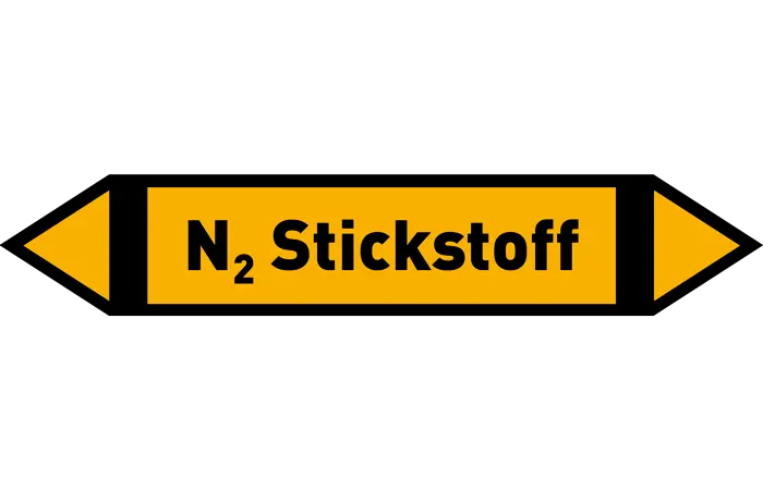 Pfeil N2 Stickstoff gelb/schwarz 215x40 mm
