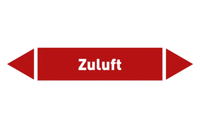 Pfeil Zuluft rot/weiß 125x25 mm