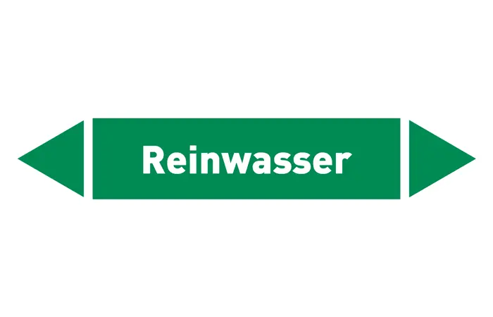 Pfeil Reinwasser grün/weiß 125x25 mm