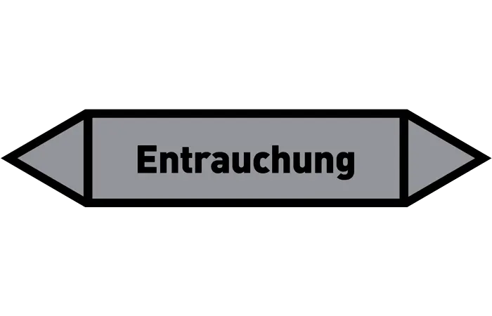 Pfeil Entrauchung grau/schwarz 125x25 mm